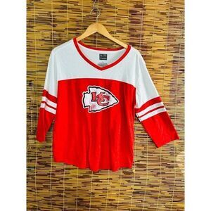 Kansas City Chiefs Pro Line 2XL 3/4 sleeve NFL Football V Neck Shirt